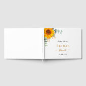 ウェディングシャワー サンフラワー ユーカリ ラスティック ネーム ゲストブック (全面)