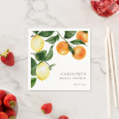 ウェディングシャワー シトラス フルーツ ウォーターカラー グリーン スタンダードカクテルナプキン (インサイチュ)