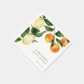 ウェディングシャワー シトラス フルーツ ウォーターカラー グリーン スタンダードカクテルナプキン (角)