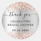 ウェディングシャワー シルバー ローズゴールド サンクス ラウンドシール (正面)