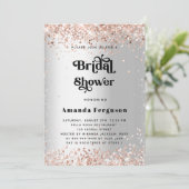 ウェディングシャワー シルバー ローズゴールド モダン 招待状 (スタンド正面)