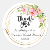 ウェディングシャワー シール 編集可能なテキスト (正面)