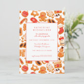 ウェディングシャワー | ジンジャーブレッドクッキー 招待状 (スタンド正面)