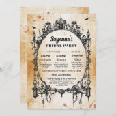 ウェディングシャワー スケジュール 花嫁 ゴシック フレーム 招待状 (正面/裏面)