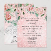 ウェディングシャワー スパーク ローズピンク ドレス ホワイト グレー 招待状 (正面/裏面)