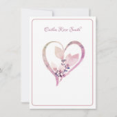 ウェディングシャワー、ダスティローズのアウトライン 招待状 (裏面)