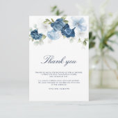 ウェディングシャワー ダスティーブルー 花 サンキューカード (スタンド正面)