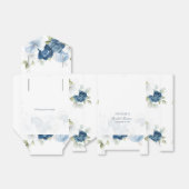 ウェディングシャワー ダスティーブルー 花 モダン フェイバーボックス (折り畳みなし)