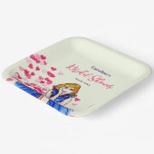 ウェディングシャワー ダークロイヤルブルー コックテールドレス ペーパープレート (傾斜あり)