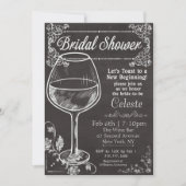 ウェディングシャワー チョーク チョークボード ワイン 招待状 (正面)