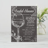 ウェディングシャワー チョーク チョークボード ワイン 招待状 (スタンド正面)