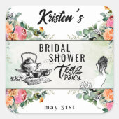 ウェディングシャワー ティーパーティー パーソナライズ ステッカー (正面)