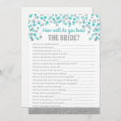 ウェディングシャワー・トリビアゲーム 〜 シルバーとターコイズ (正面/裏面)