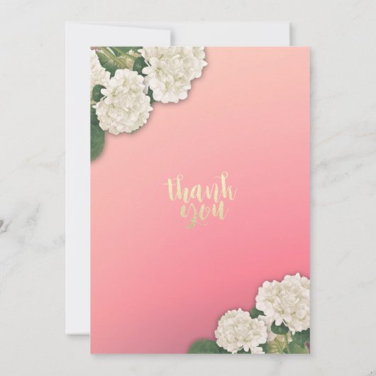 ウェディングシャワー ハイドランジアの花 ストリングライト ピンク 招待状 (裏面)