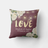 ウェディングシャワー ハイドランジア ストリング ライト バーガンディ レッド クッション (裏面)