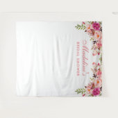 ウェディングシャワー バックドロップ | フォトブース プロップ ピンク タペストリー (正面(横))