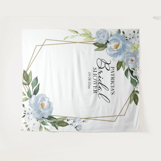 ウェディングシャワー バックドロップ フォトプロップ ダスティーブルー タペストリー (正面(横))