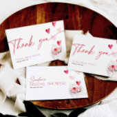 ウェディングシャワー バレンタインデー ハートの感謝カード サンキューカード