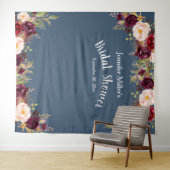 ウェディングシャワー バーガンディーブルー 花 名前 フォトプロップ タペストリー (インサイチュ(横))