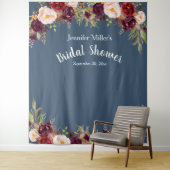 ウェディングシャワー バーガンディーブルー 花 名前 フォトプロップ タペストリー (インサイチュ)