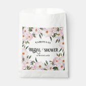 ウェディングシャワー パステルピンク 白いバラの花輪 デザイン フェイバーバッグ (正面)