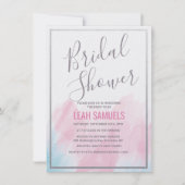 ウェディングシャワー パステル 水彩 招待状 (正面)