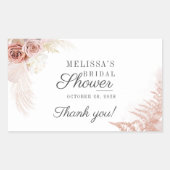 ウェディングシャワー パンパスグラス テラコッタ 長方形シール (正面)