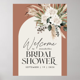 ウェディングシャワー パンパスグラス モダン テラコッタ おしゃれ ポスター