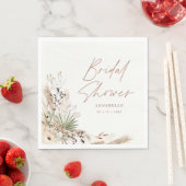 ウェディングシャワー パンパスグラス モダン ボヘミア エレガント スタンダードランチョンナプキン (インサイチュ)