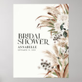 ウェディングシャワー パンパス ウェルカム モダン ボーホー パーティー ポスター (正面)