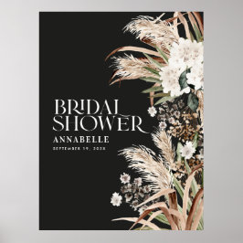 ウェディングシャワー パンパス テラコッタ モダン ブラック フォーム ポスター