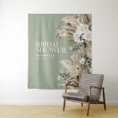 ウェディングシャワー パンパス モダン エレガント サージュグリーン タペストリー (インサイチュ)