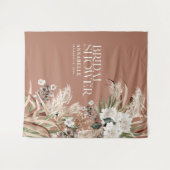 ウェディングシャワー パンパス モダン エレガント テラコッタ タペストリー (正面(横))