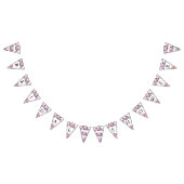 ウェディングシャワー パープル ピンク ラスティック フラワーズ ワイナリー バンティングフラッグ (全)