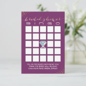 ウェディングシャワー ビンゴカード | ゴールド コンフェッティ パープル (スタンド正面)