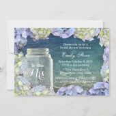 ウェディングシャワー ビーチ ウェディング メイソンジャー&ハイドランジア 招待状 (正面)