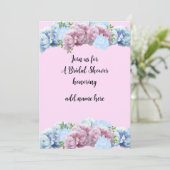 ウェディングシャワー ピンクとブルーの花の招待状 招待状 (スタンド正面)