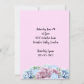ウェディングシャワー ピンクとブルーの花の招待状 招待状 (裏面)