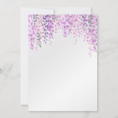 ウェディングシャワー ピンクの藤の花 水彩 招待状 (裏面)