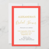 ウェディングシャワー ピンク オレンジ ゴールド シンプル 招待状 (正面)