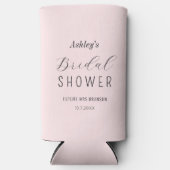 ウェディングシャワー ピンク シック ミニマル スリム缶クーラー (正面)