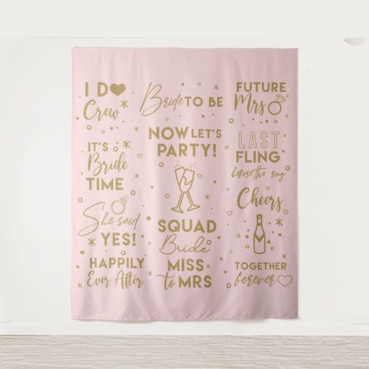 ウェディングシャワー ピンク フォトブース 背景 バナー タペストリー (正面)