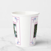 ウェディングシャワー ピンク フォト 紙コップ (左)