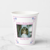 ウェディングシャワー ピンク フォト 紙コップ (正面)