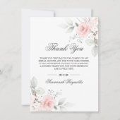 ウェディングシャワー ピンク フラワー ローズ ありがとう サンキューカード (正面)