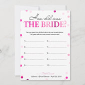 ウェディングシャワー ピンク 花嫁の年齢は？ ゲーム (正面)