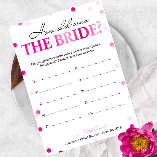 ウェディングシャワー ピンク 花嫁は何歳？ゲーム