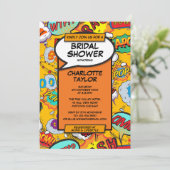 ウェディングシャワー・ファン・レトロ・コミックブック 招待状 (スタンド正面)