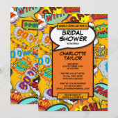 ウェディングシャワー・ファン・レトロ・コミックブック 招待状 (正面/裏面)