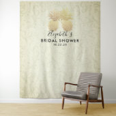 ウェディングシャワー フォトバックドロップ モダン ゴールド パイナップル タペストリー (インサイチュ)